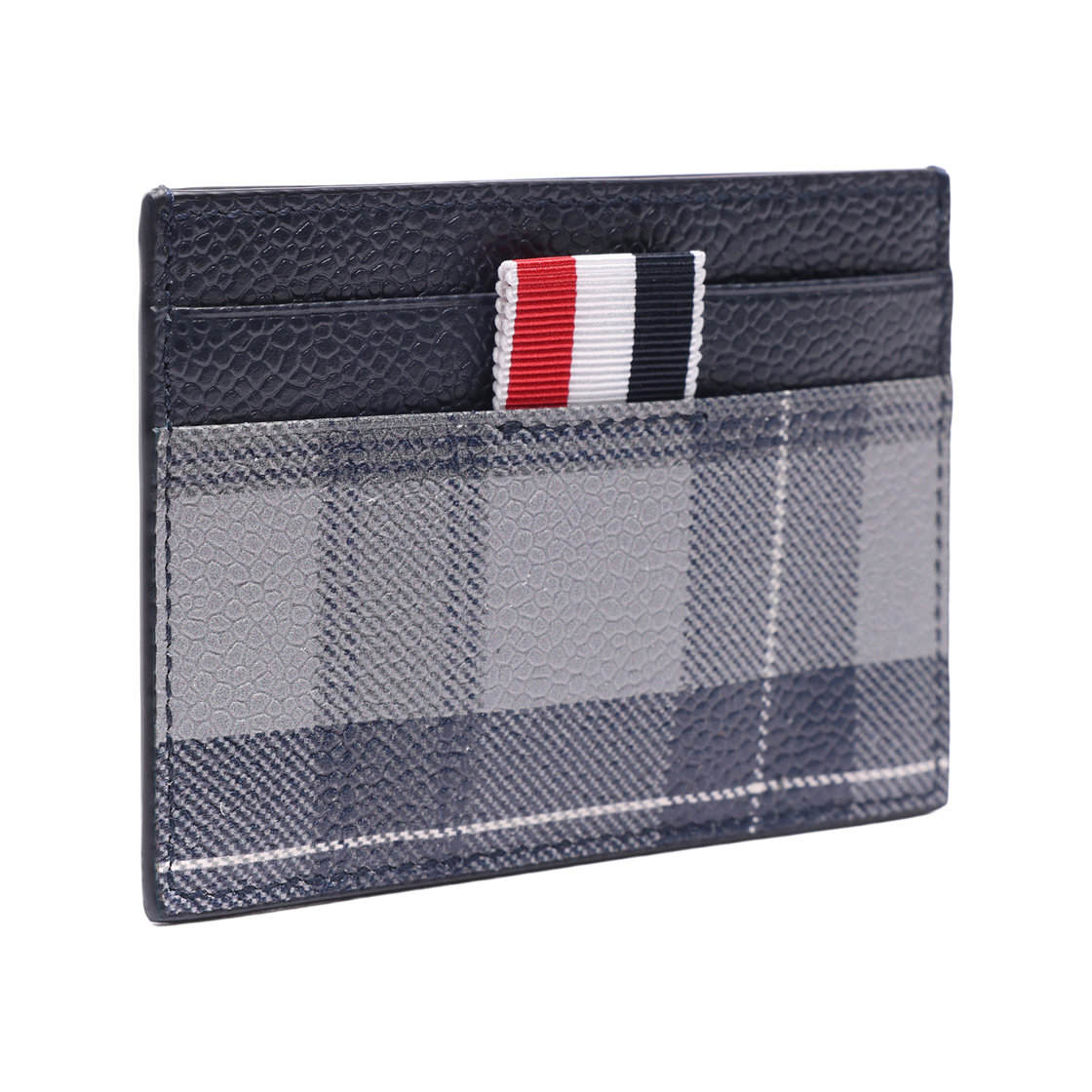 [25% 쿠폰] 톰브라운 타탄 페블 그레인 레더 싱글 카드 홀더 미디움 그레이([25% 쿠폰] Thom Browne Tartan Pebble Grain Leather Single Card Holder Medium Grey) - 3