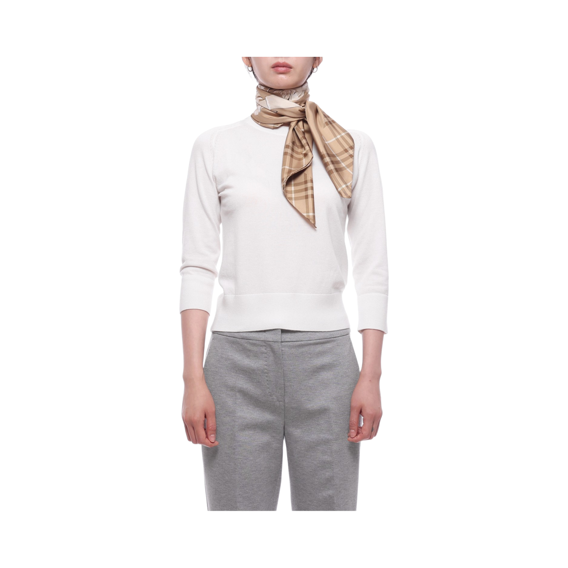 [25% 쿠폰] 버버리 아카이브 나이트 실크 스카프 핀치 베이지([25% 쿠폰] Burberry Archive Knight Silk Scarf Finch Beige) - 3