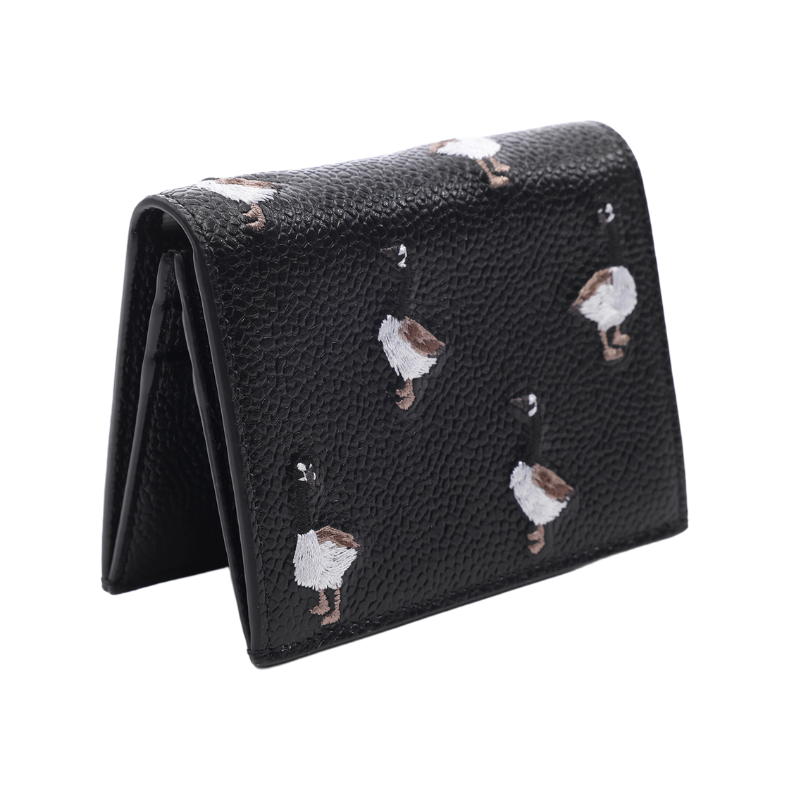 [25% 쿠폰] 톰브라운 페블 그레인 구스 자수 더블 카드 홀더 블랙([25% 쿠폰] Thom Browne Pebble Grain Goose Embroidery Double Card Holder Black) - 3