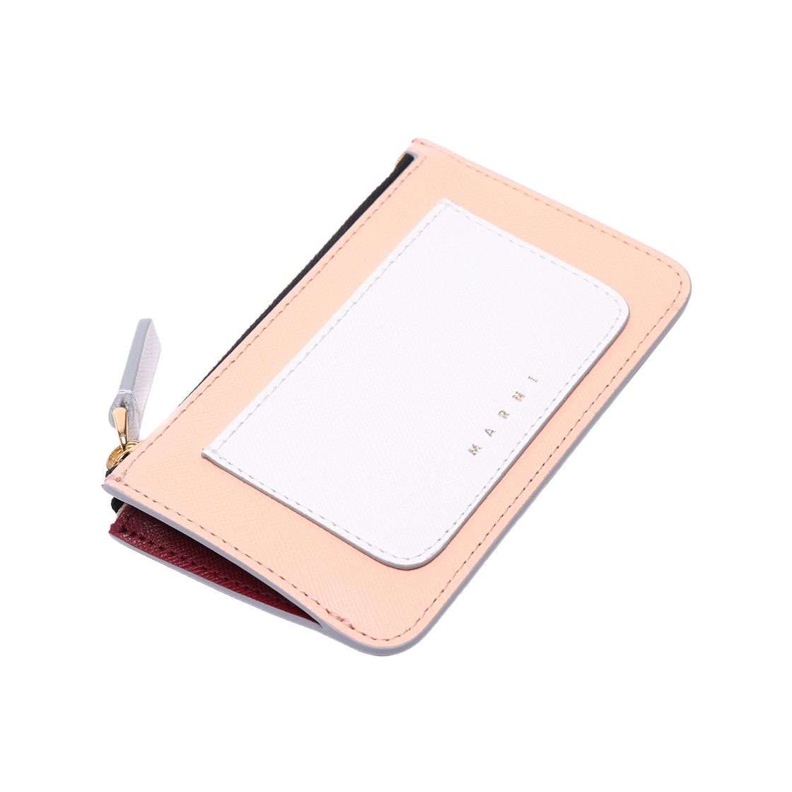 [25% 쿠폰] 마르니 사피아노 레더 카드 케이스 릴리 화이트 피치([25% 쿠폰] Marni Saffiano Leather Card Case Lily White Peach) - 5