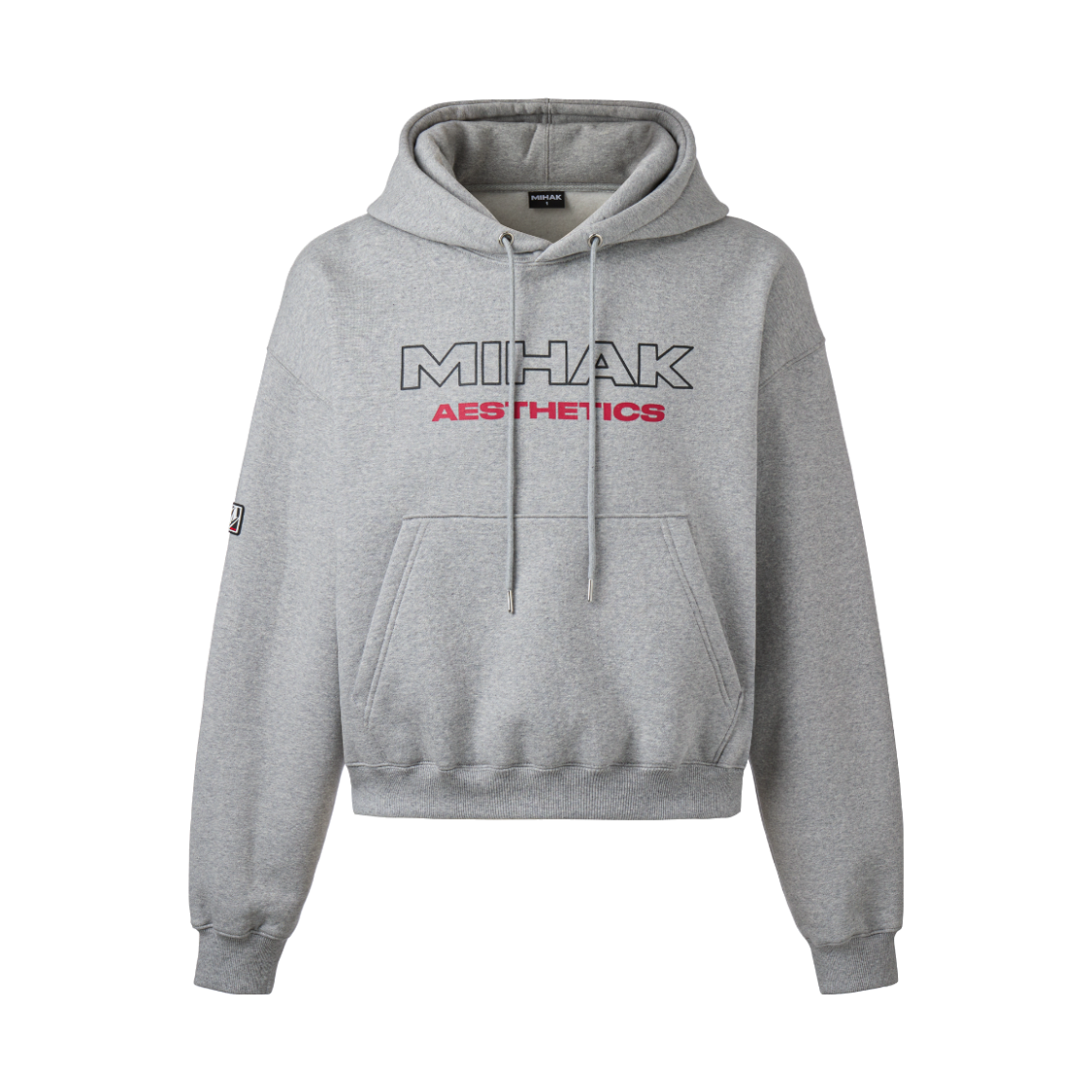25FMHT-1500GRY MIHAK Stroke Logo Fleece Overfit Hoodie Gray