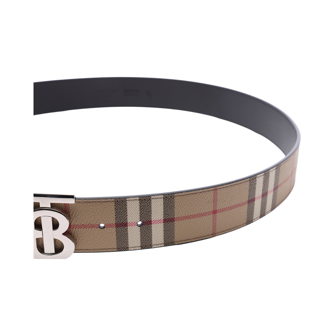 [25% 쿠폰] 버버리 체크 리버시블 와이드 TB 벨트 아카이브 베이지 실버([25% 쿠폰] Burberry Check Reversible Wide TB Belt Archive Beige Silver) - 5