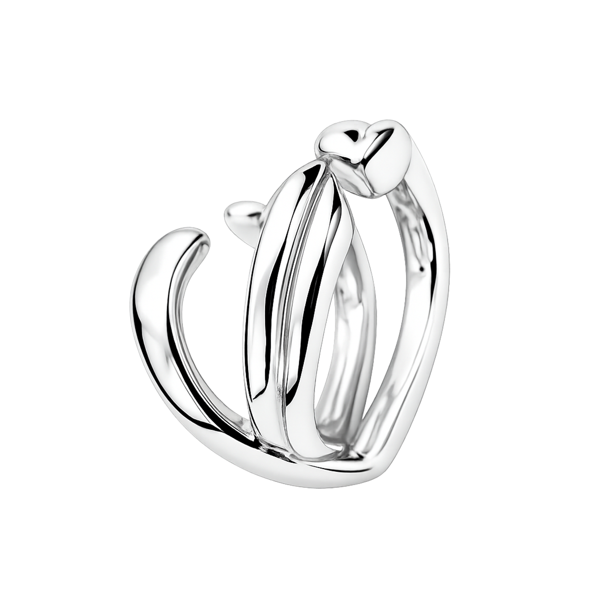 휴스타드 262 하트 트위스트 실버 이어커프(HUSTAD 262 Heart Twist Silver Earcuff) - 2