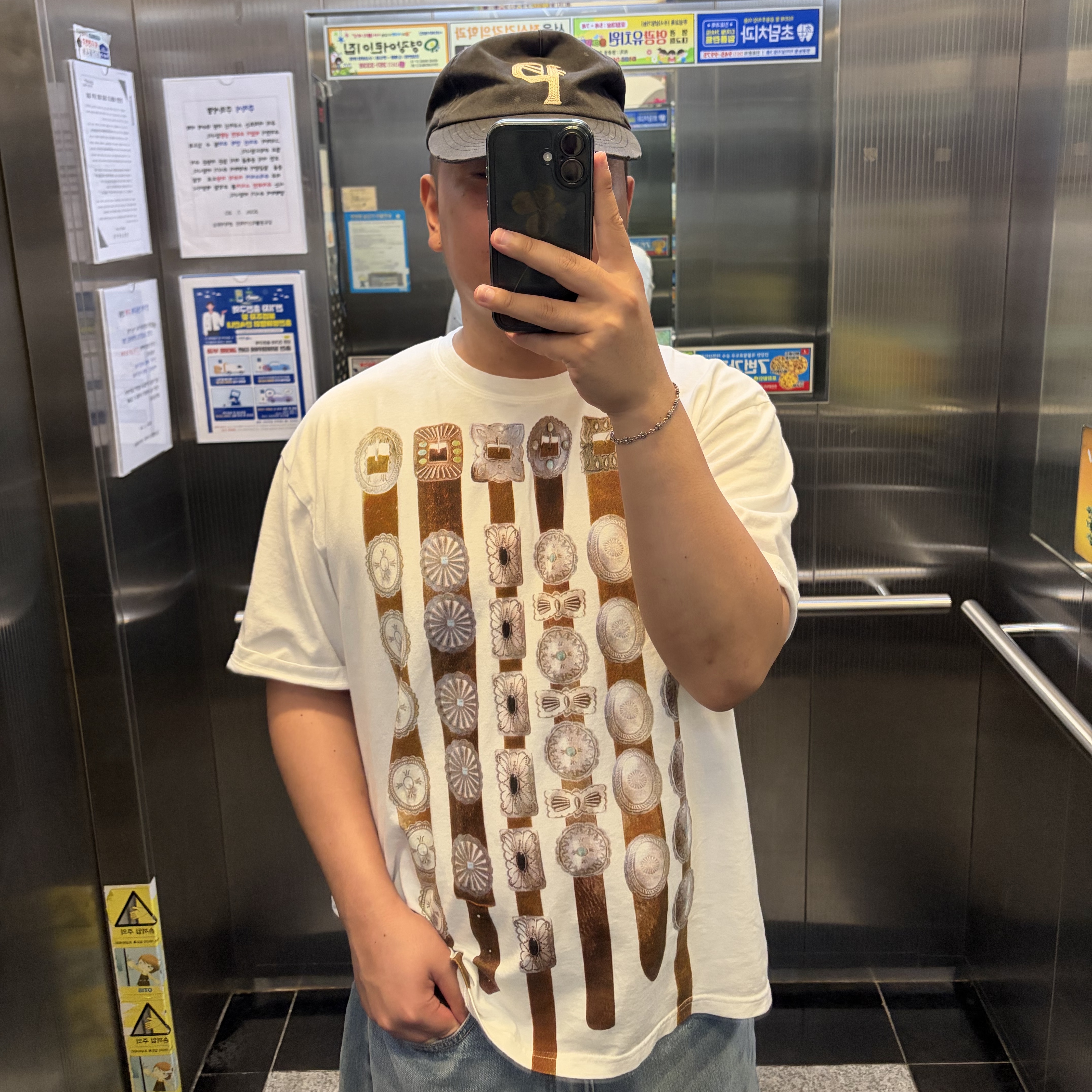 Kapital 20 Crew T-Shirt White 착용 스타일