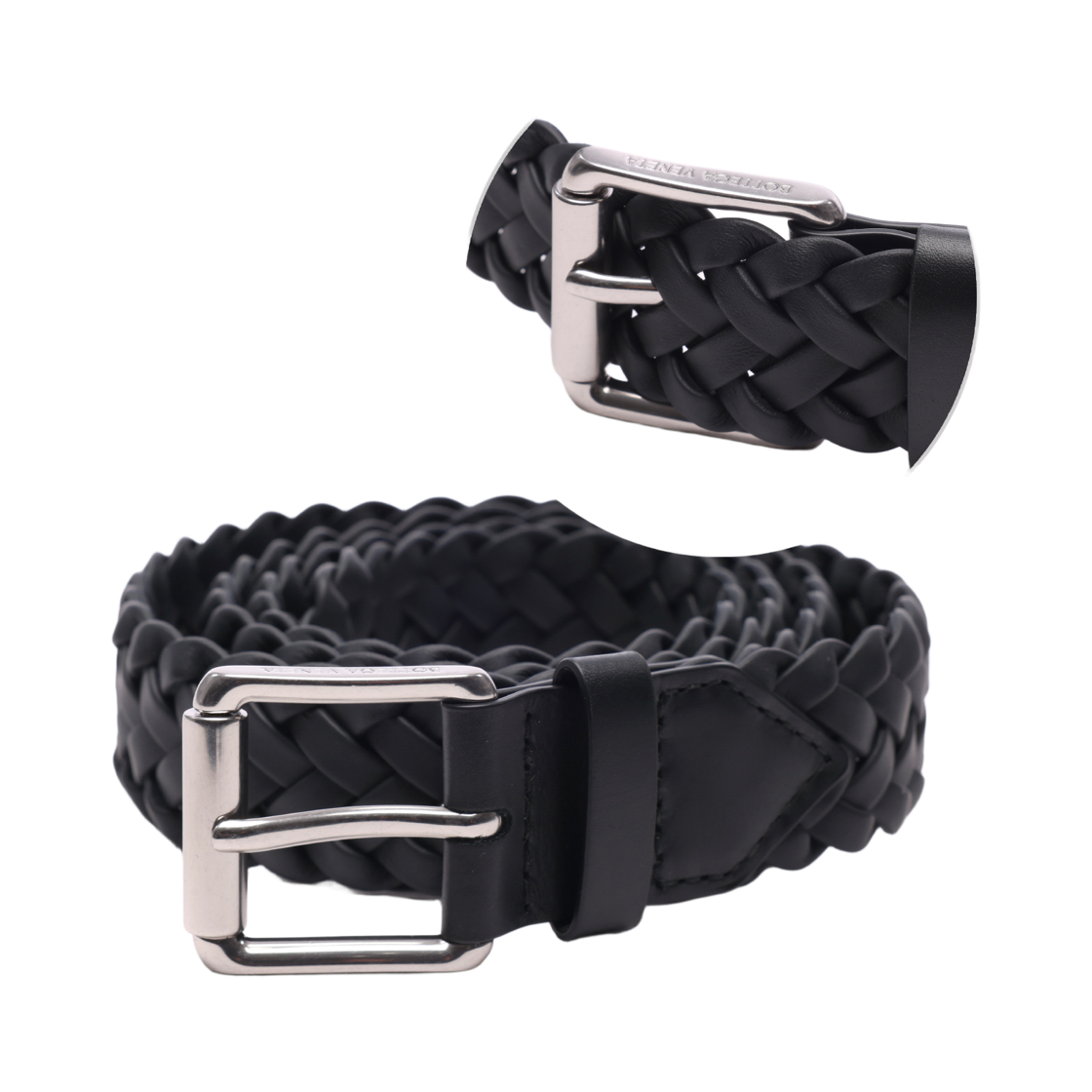 [25% 쿠폰] 보테가 베네타 인트레치아토 벨트 블랙([25% 쿠폰] Bottega Veneta Intrecciato Belt Black) - 2