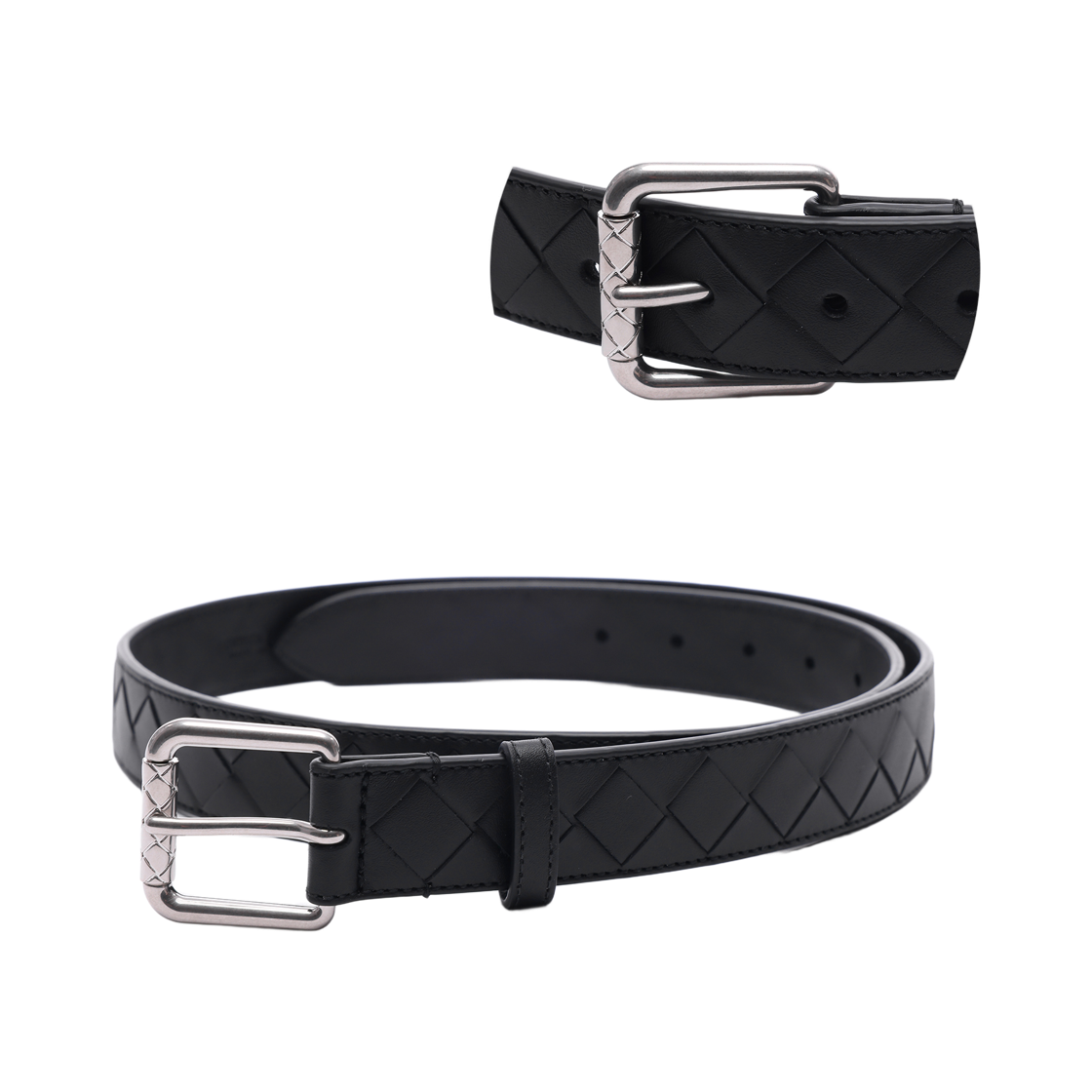 [25% 쿠폰] 보테가 베네타 인트레치아토 벨트 블랙([25% 쿠폰] Bottega Veneta Intrecciato Belt Black) - 2