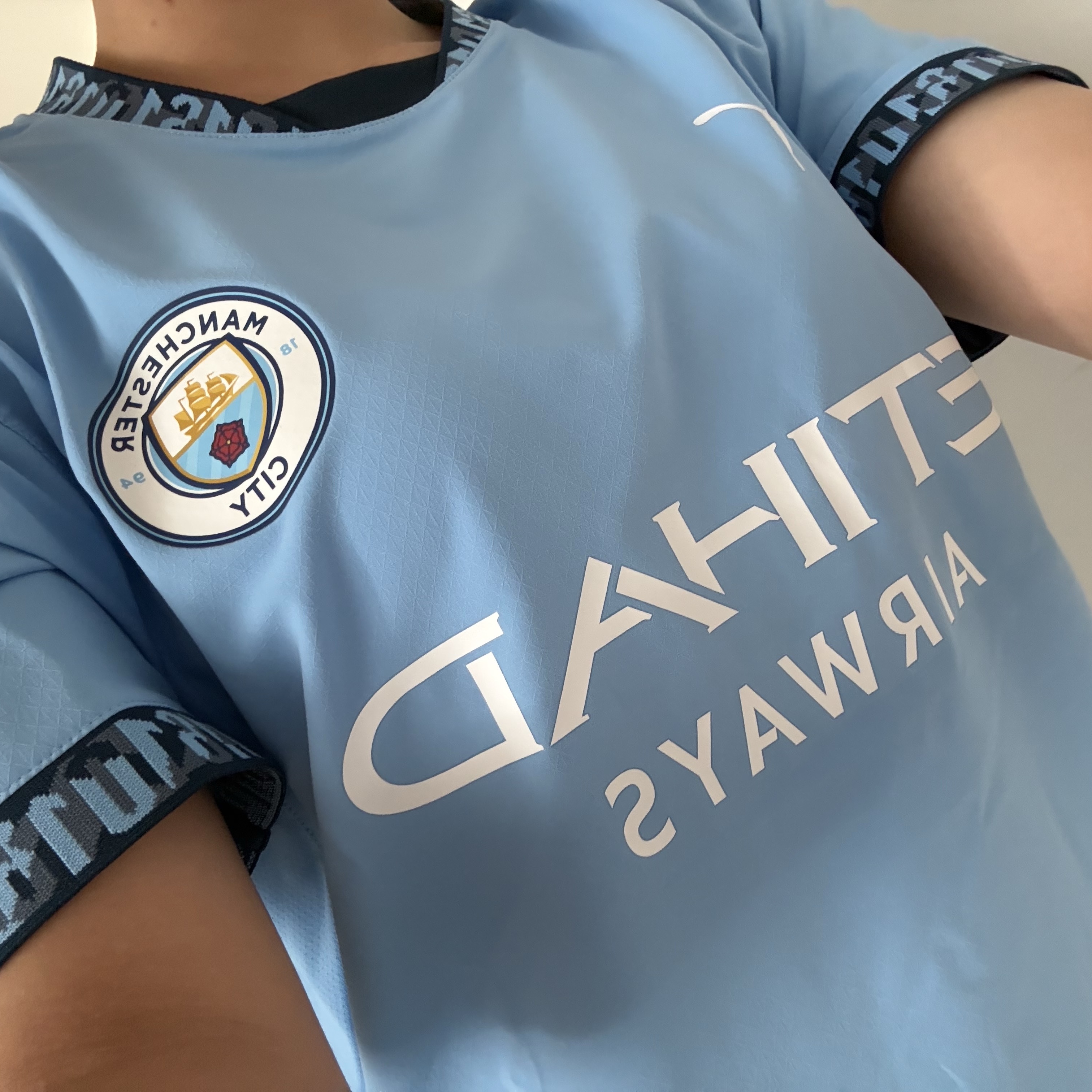 Puma Manchester City 2024/25 Home Authentic Jersey Team Light Blue (Non Marking Ver.) 착용 스타일