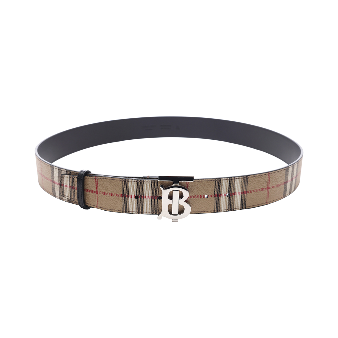 [25% 쿠폰] 버버리 체크 리버시블 와이드 TB 벨트 아카이브 베이지 실버([25% 쿠폰] Burberry Check Reversible Wide TB Belt Archive Beige Silver) - 4