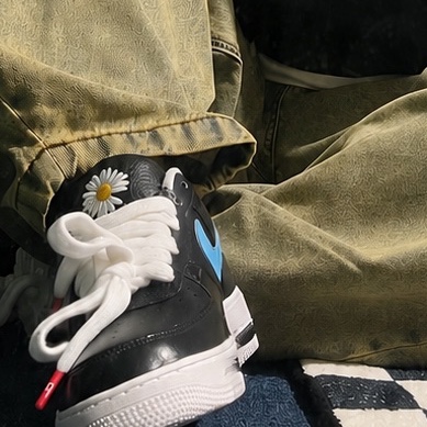 Nike x Peaceminusone Air Force 1 Low Para-Noise 3.0 Black and Multicolor 착용 스타일 - 2