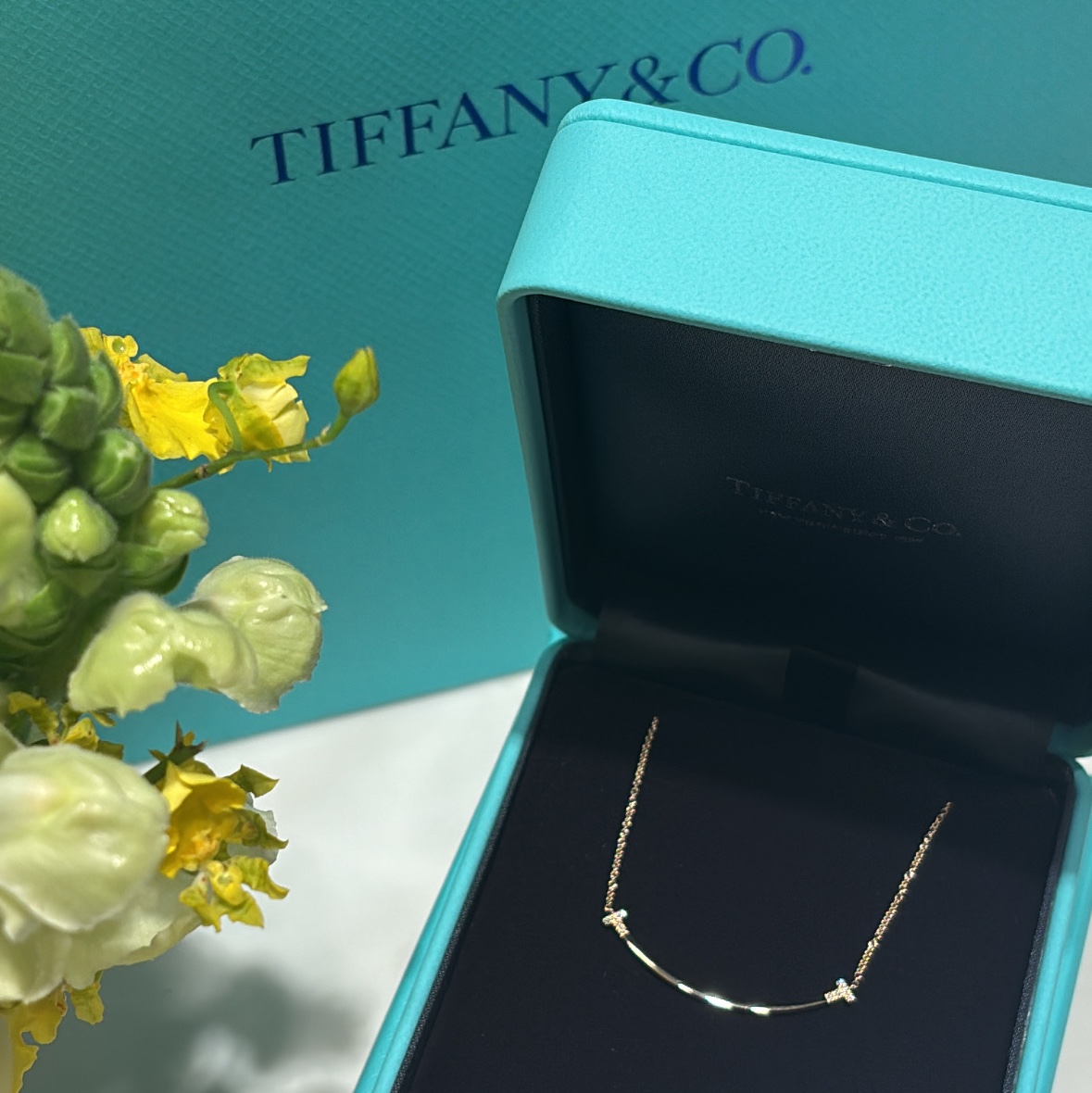 Tiffany & Co. Tiffany T Smile Small Pendant Yellow Gold with Diamonds 착용 스타일