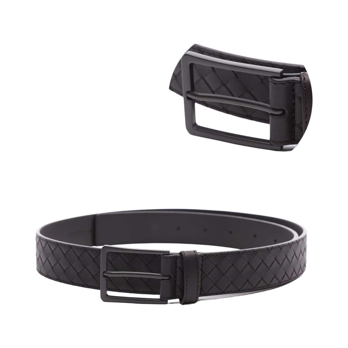 [25% 쿠폰] 보테가 베네타 인트레치아토 레더 벨트 에스프레소([25% 쿠폰] Bottega Veneta Intrecciato Leather Belt Espresso) - 2