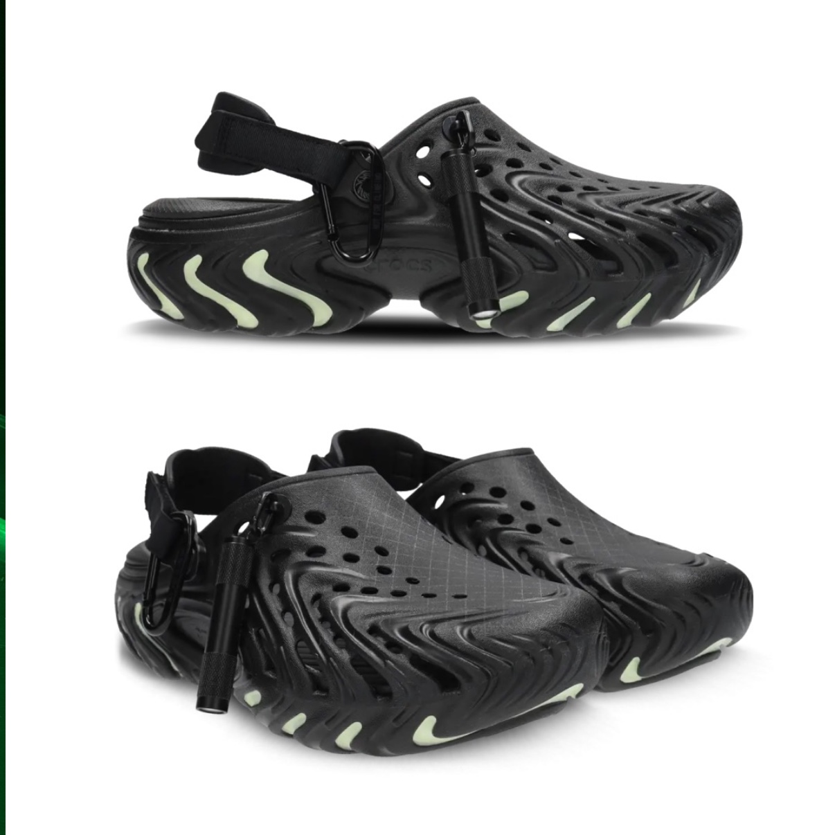 Crocs x Kasina Echo II Black Glow 착용 스타일