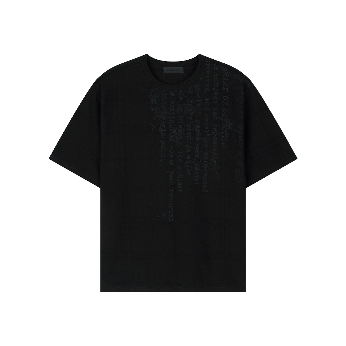 엔드릭스 리댁트 체크 자카드 티셔츠 블랙(EDLIX Redact Check Jacquard T-Shirt Black)