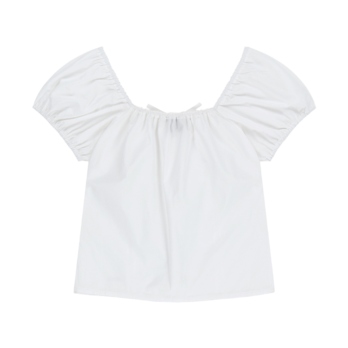 (W) 마리떼 프랑소와 저버 캡 슬리브 리본 블라우스 화이트((W) Marithe Francois Girbaud Cap Sleeve Ribbon Blouse White) - 2