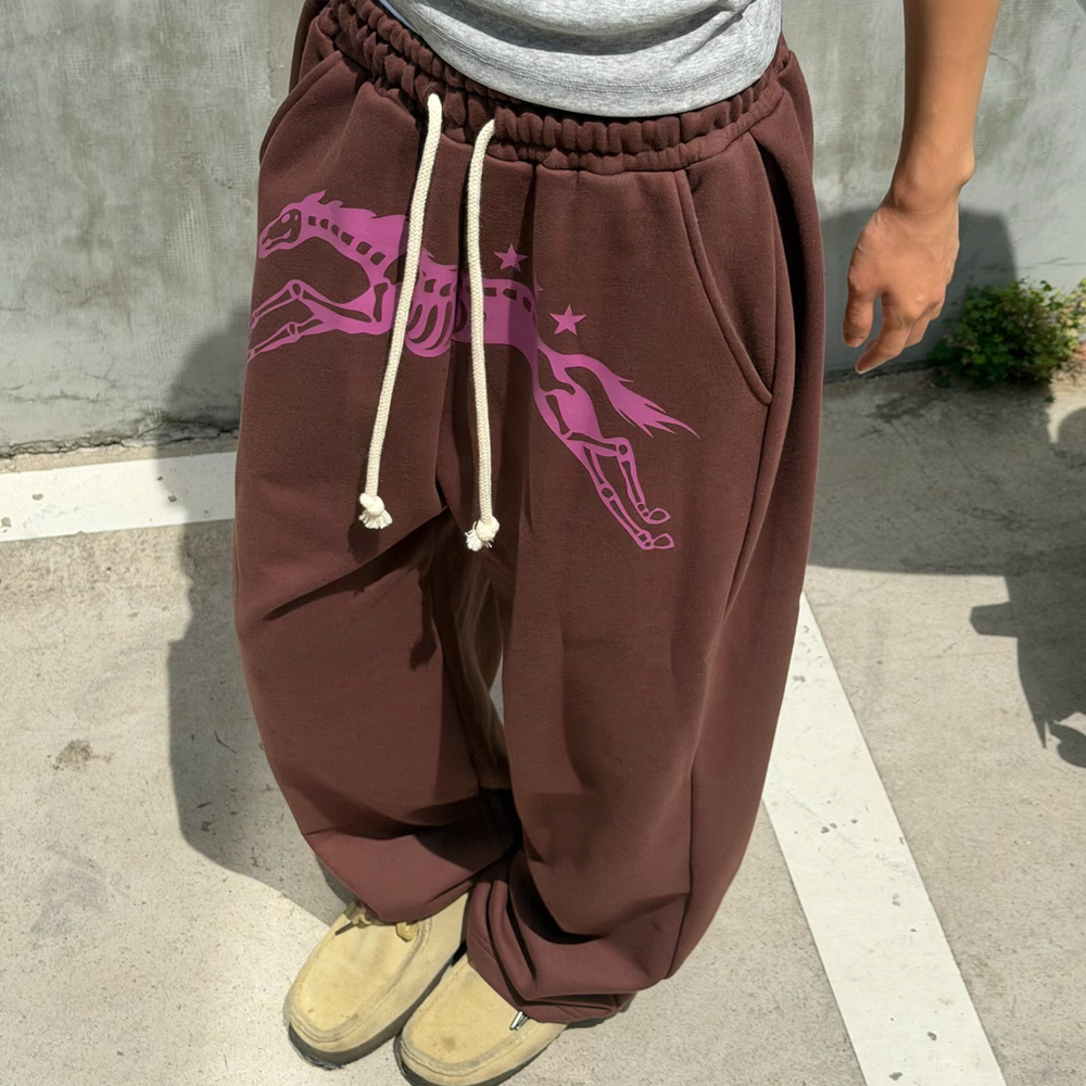 [KREAM 단독] 아모우 본 홀스 스웻 팬츠 브라운([KREAM 단독]  AMOU Bone Horse Sweat Pants Brown) - 4