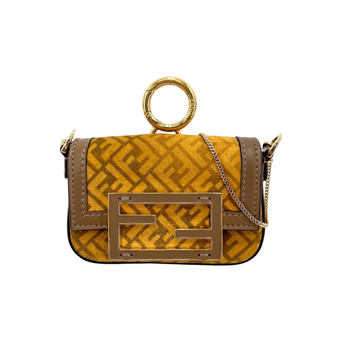 ITD274RUQRS4 Fendi Micro Nano Chain Baguette Crossbody Bag