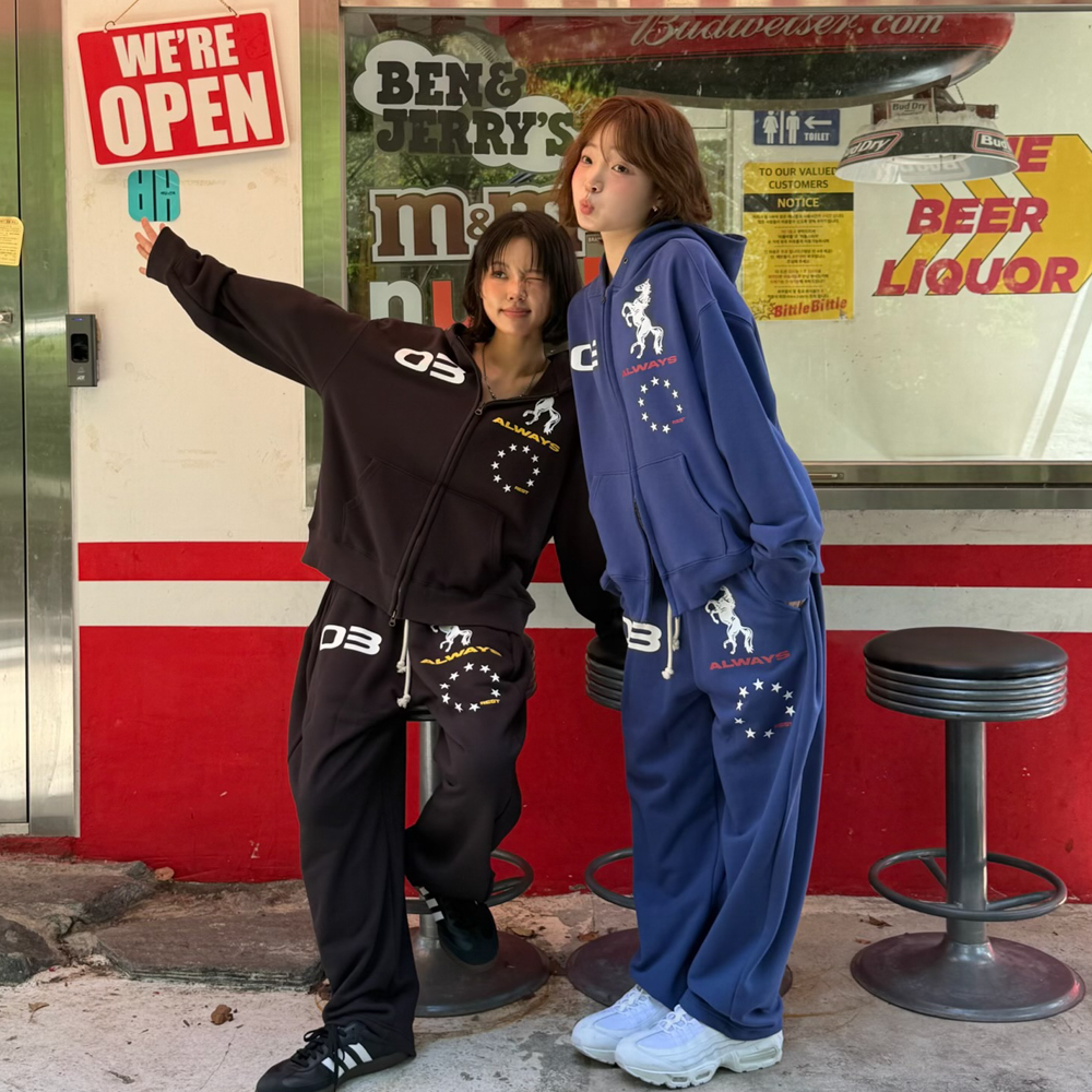 아모우 홀스 후디 집업 블루(AMOU Horse Hoodie Zip-up Blue) - 5