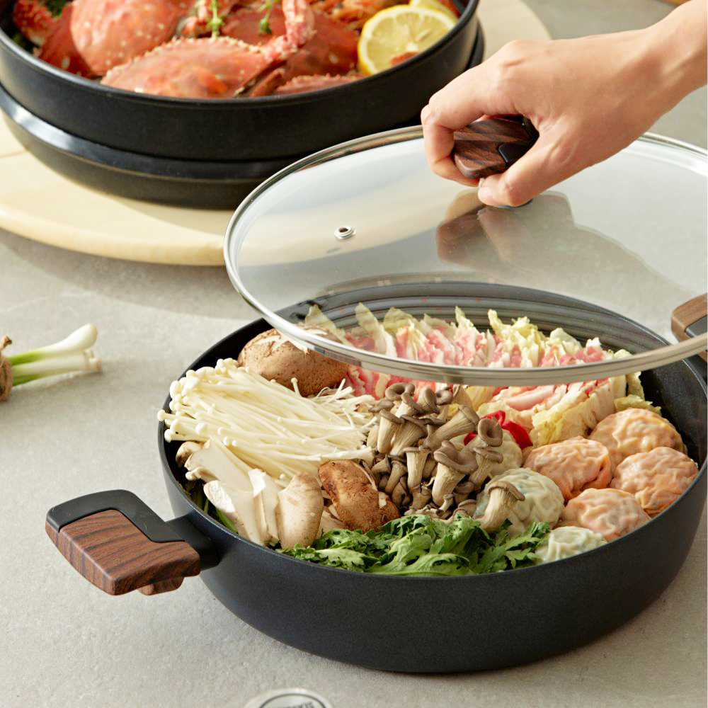 실바트 까리노 IH 찜기파티팬 28cm 파티웍 찜솥 찜냄비 유리뚜껑 세트(Silvat Carino IH Induction Party Steamer Pan 28cm with Glass Lid SET) - 5