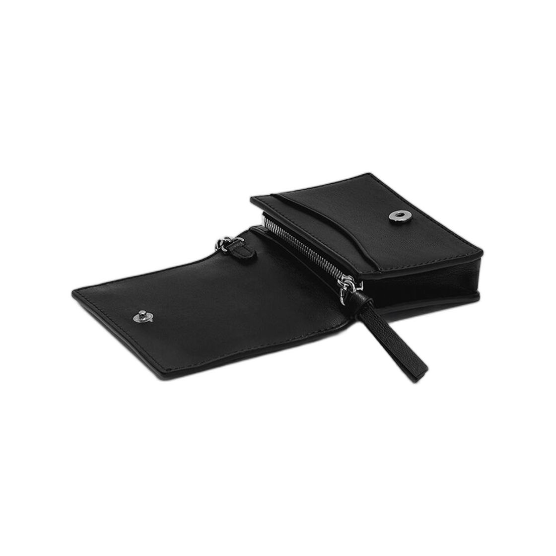 가니 보우 카드 홀더 플랩 블랙 스터드 블랙(Ganni Bou Card Holder with Flap in Black Studs Black) - 3