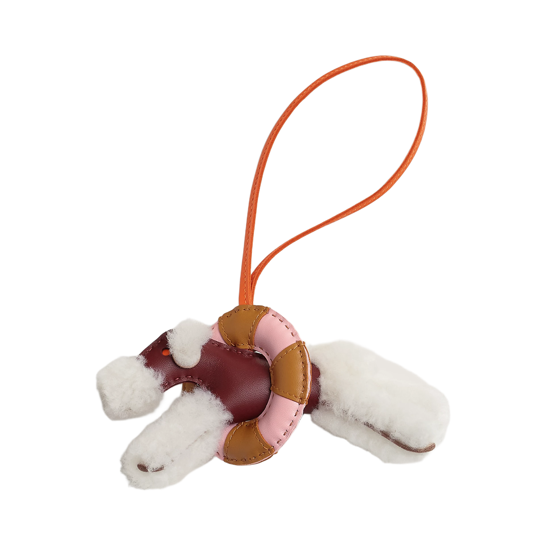 H088522CAAD Hermes Budy A La Mer Charm Merinos Wool Milo Lambskin & Ecru Rouge H Feu Sesame Rose Sakura