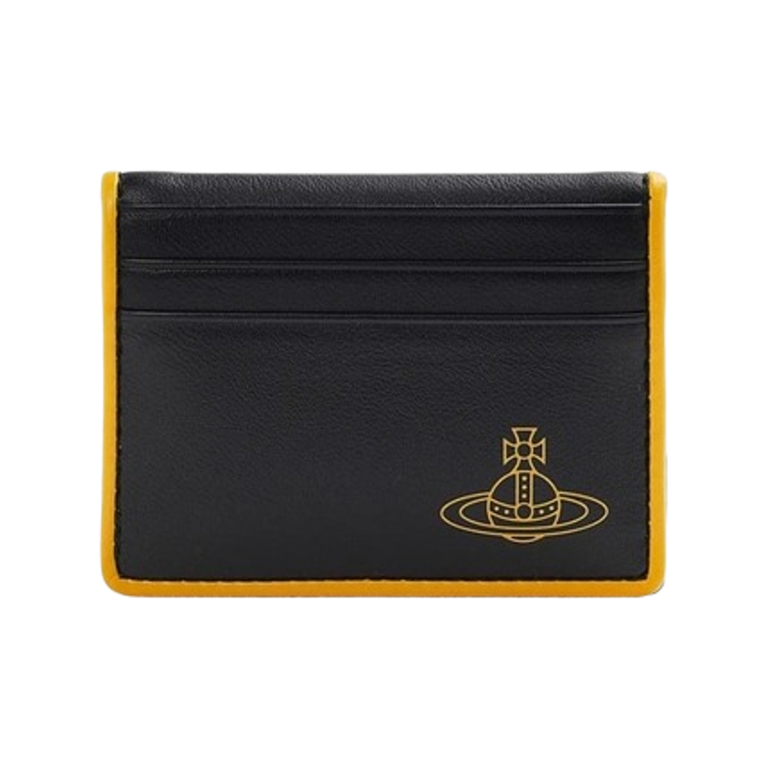 5402000WM-S0027-N201 Vivienne Westwood Flap Card Holder Black Yellow
