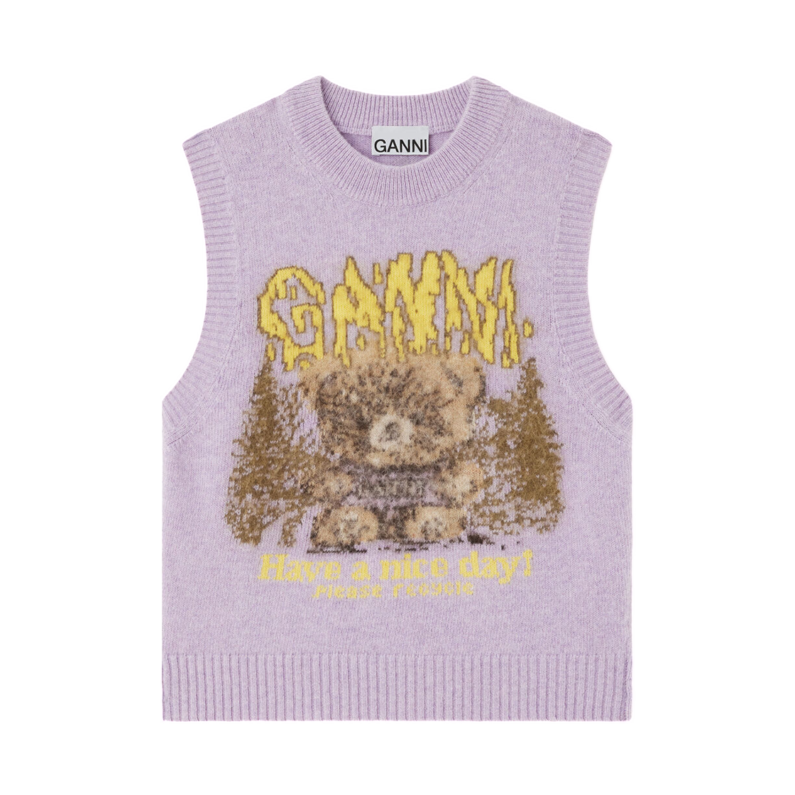 (W) 가니 베스트 포레스트 테디 씨슬((W) Ganni Vest with Forest Teddy Thistle)