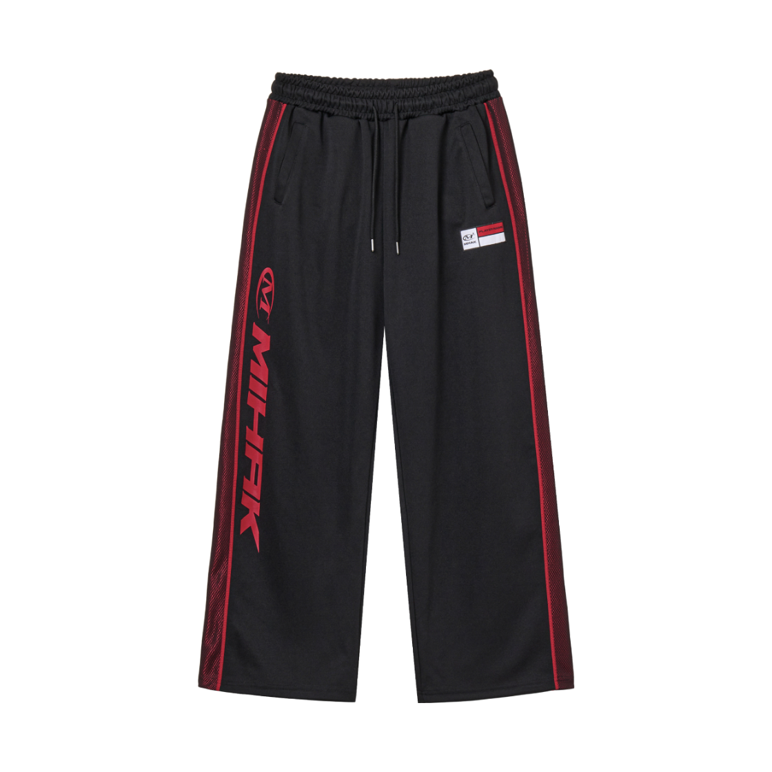 26SMP-1707BKRD MIHAK Sponsor Logo Mesh Jersey Wide Pants Black/Red