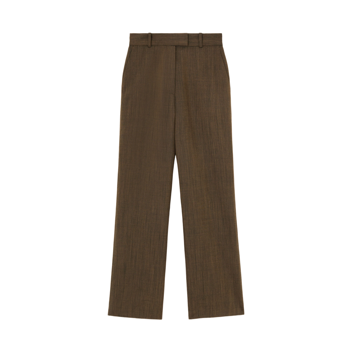 A1080167-ZXZ (W) Ganni Trousers in Brown Wool Melange Canteen