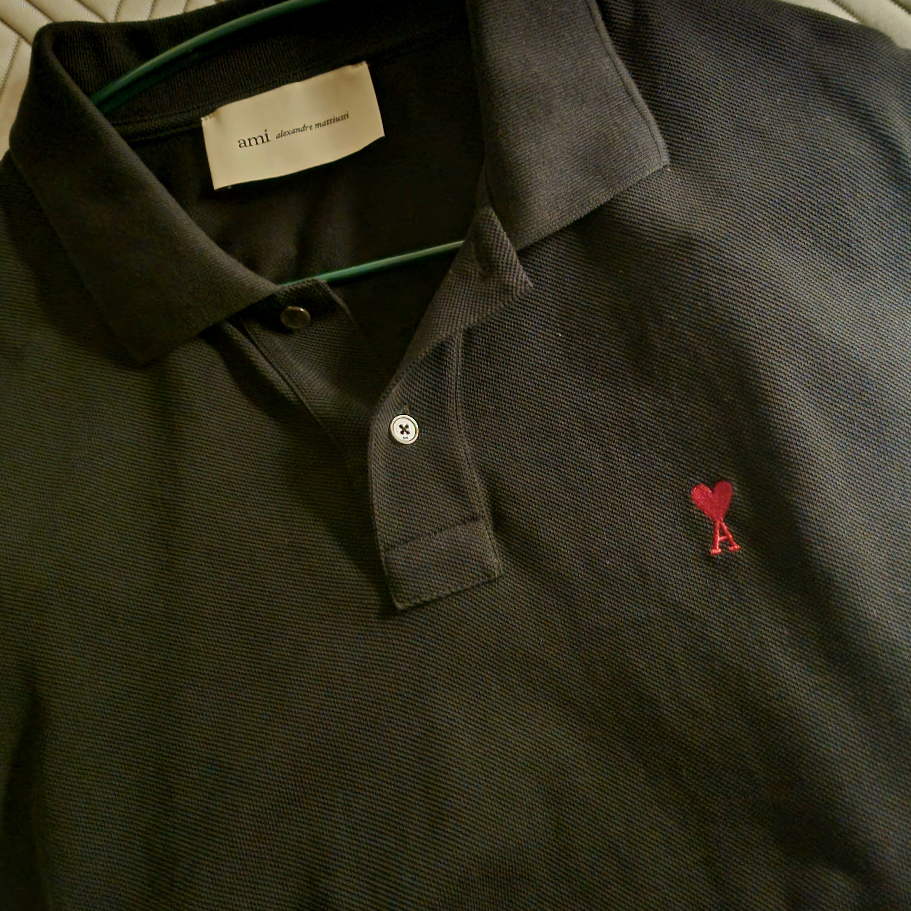 AMI de Coeur Polo Shirt Black 착용 스타일
