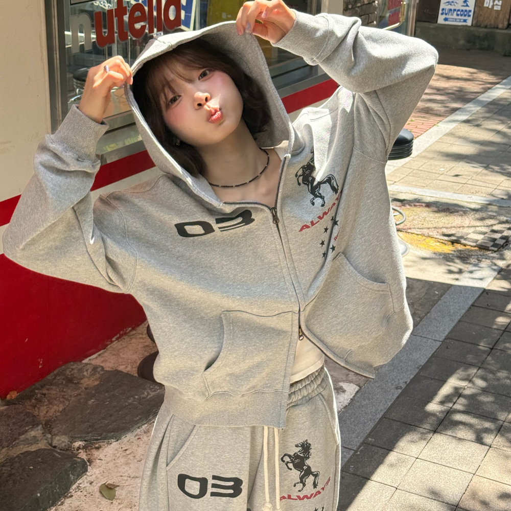 아모우 홀스 스웻 팬츠 그레이(AMOU Horse Sweat pants Gray) - 3