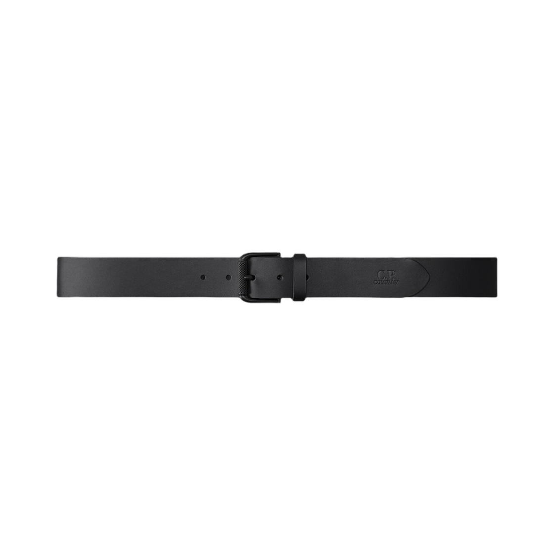 21CMAC311A110522A999 C.P. Company Leather Logo Belt Black - 26FW