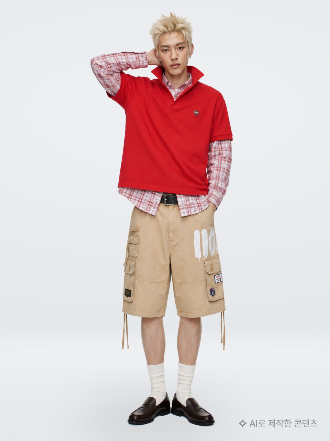 Keymisery Human Print Crop T-shirt Offwhite, [트리플적립] PACOSPLY Allday Jeans Blue 착용 스타일 - 3