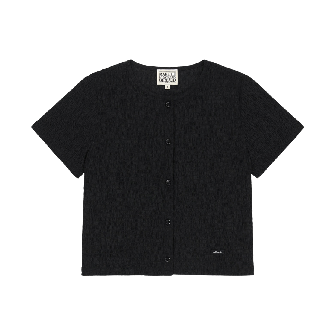 (W) 마리떼 프랑소와 저버 크링클 슬리브리스 가디건 셋업 블랙((W) Marithe Francois Girbaud Crinkle Sleeveless Cardigan Set Up Black)