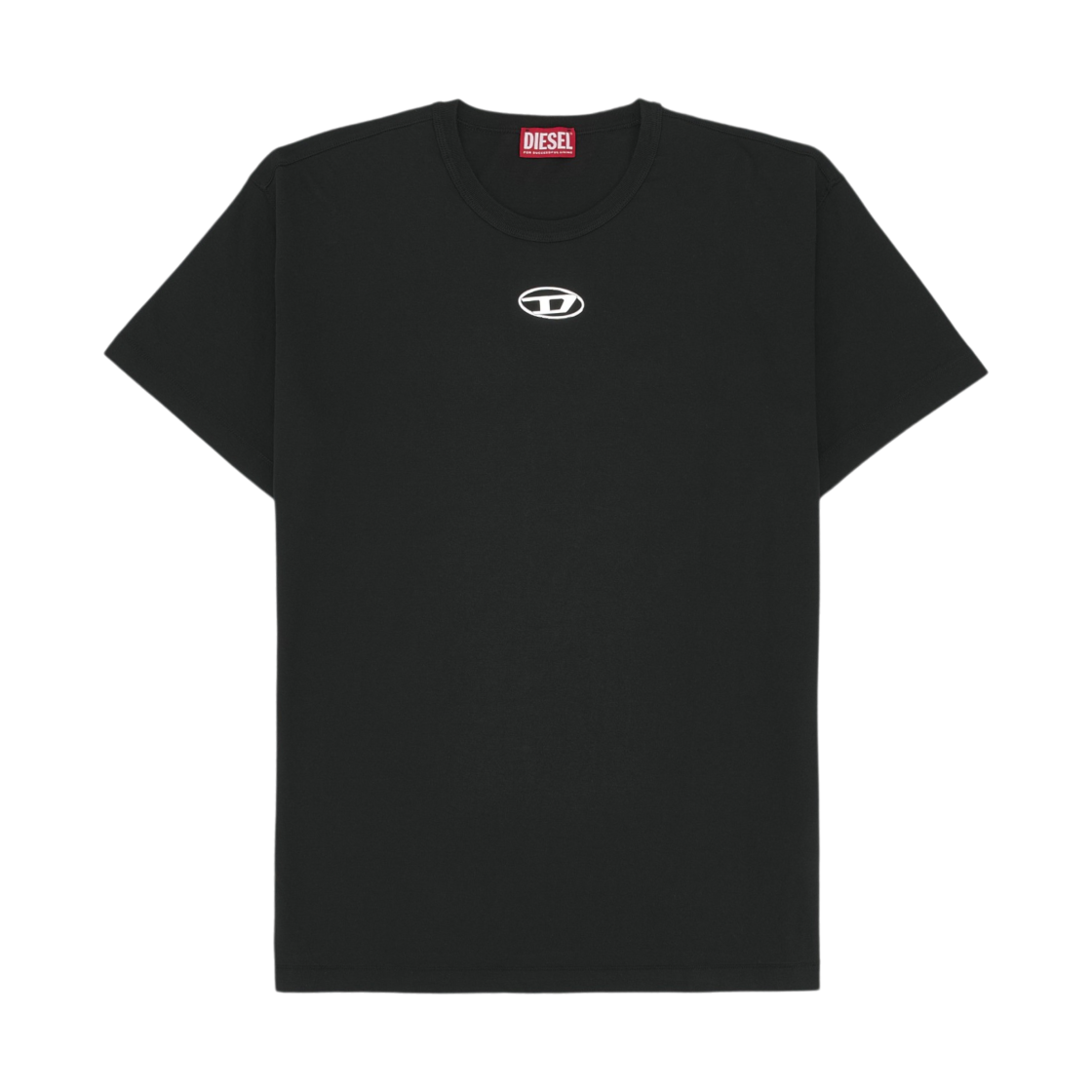 디젤 메탈릭 오발 D 로고 라이트 코튼 티셔츠 블랙(Diesel Light Cotton T-Shirt with Metallic Oval D Logo Black)