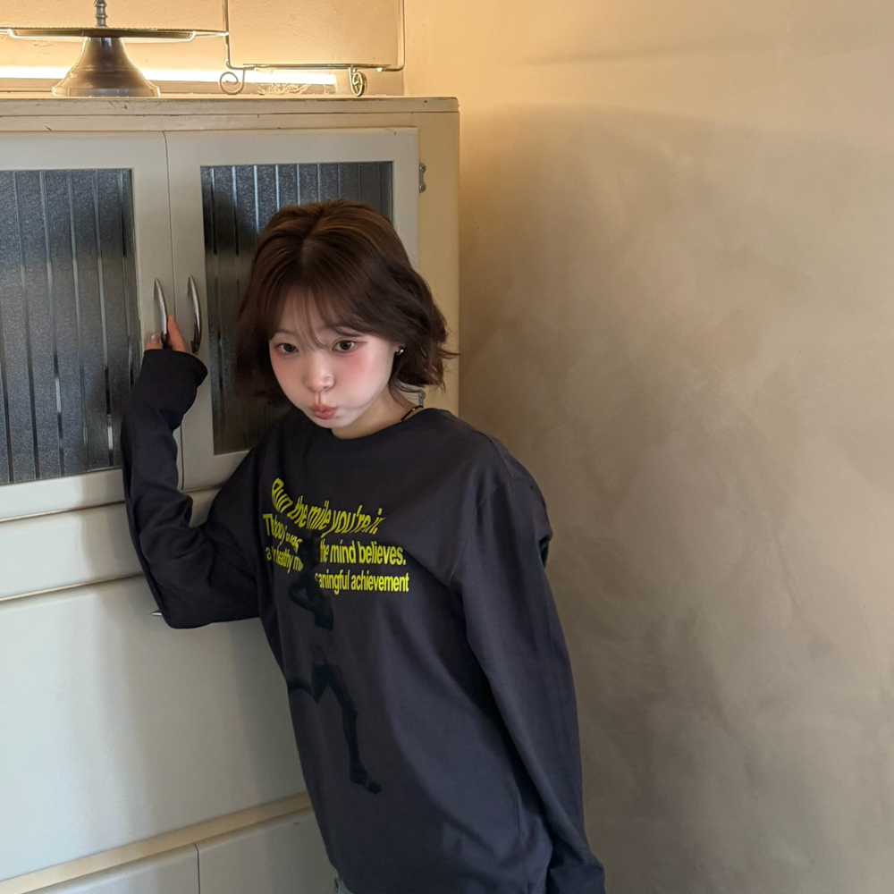 아모우 런 더 마일 롱슬리브 챠콜 그레이(AMOU Run The Mile Long Sleeve Chacoal Gray) - 4