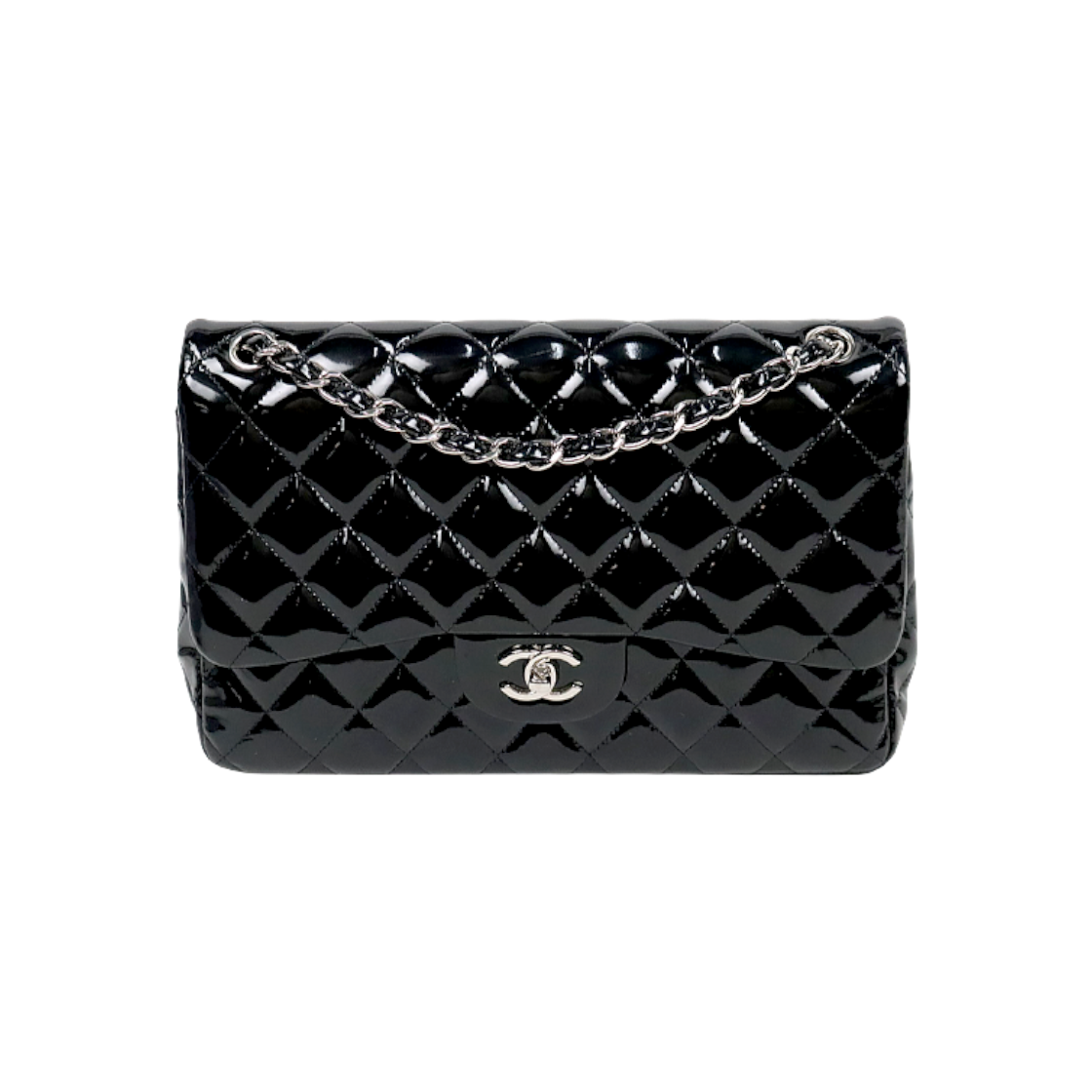 샤넬 블랙 라지 페이던트 더블플랩 클래식백 A-A62837(Chanel Black Large Patent Double Flap Classic Bag A-A62837) - 1