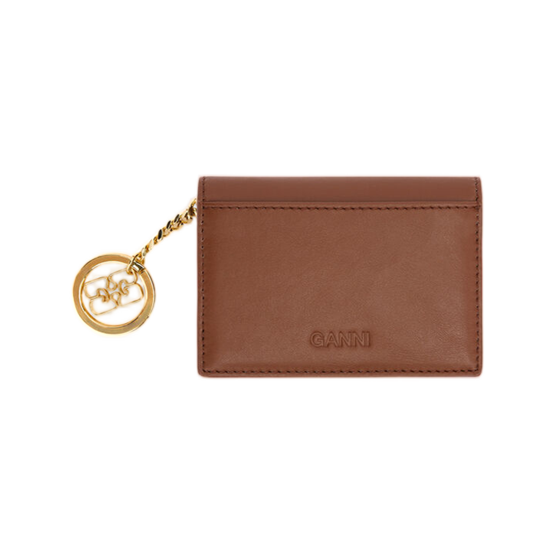 가니 보우 카드 홀더 플랩 브라운 소렐 홀스(Ganni Bou Card Holder with Flap in Brown Sorrel Horse) - 2