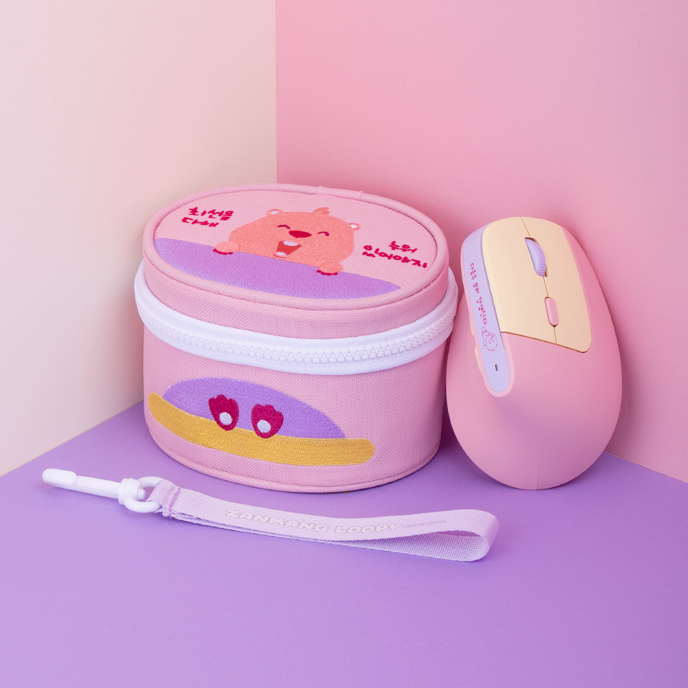 로이체 잔망루피 인체공학 저소음 버티컬 충전식 무선 마우스 + 파우치 세트(Royche Zanmang Loopy Ergonomic Silent Vertical Rechargeable Wireless Mouse + Pouch Set) - 2