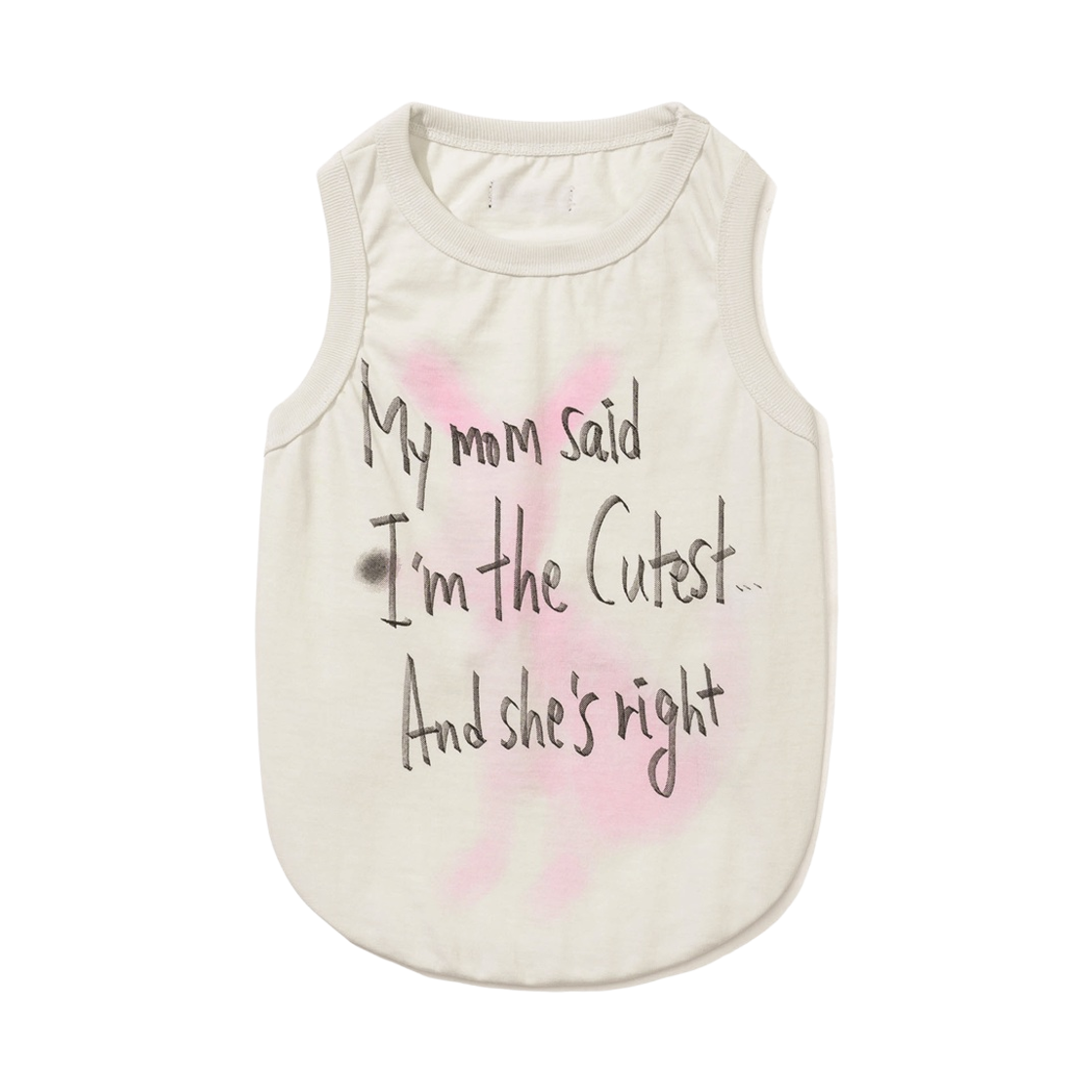 비에스래빗 아임 더 큐티스트 펫 슬리블리스 탑 화이트(Bsrabbit I’m The Cutest Pet Sleeveless Top White) - 2