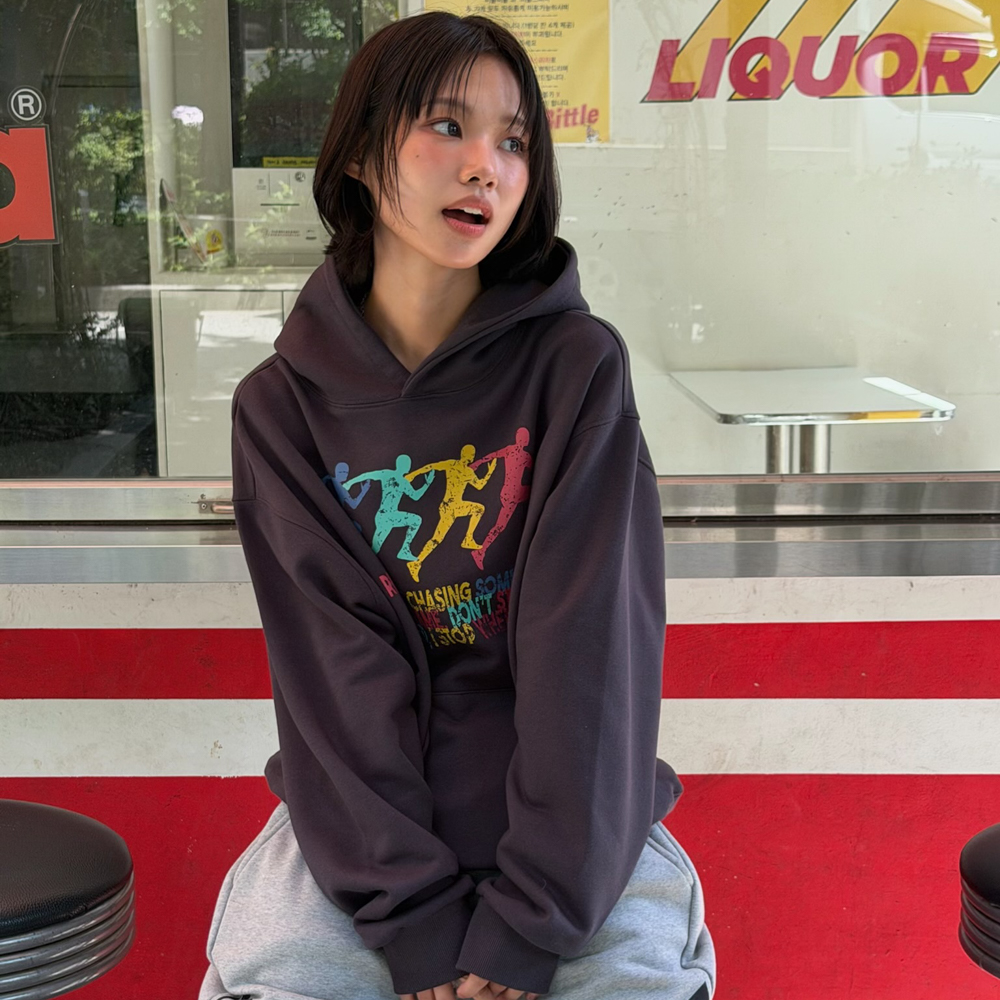 아모우 스프린트 후디 차콜 그레이(AMOU Sprint Hoodie Chacoal Gray) - 5