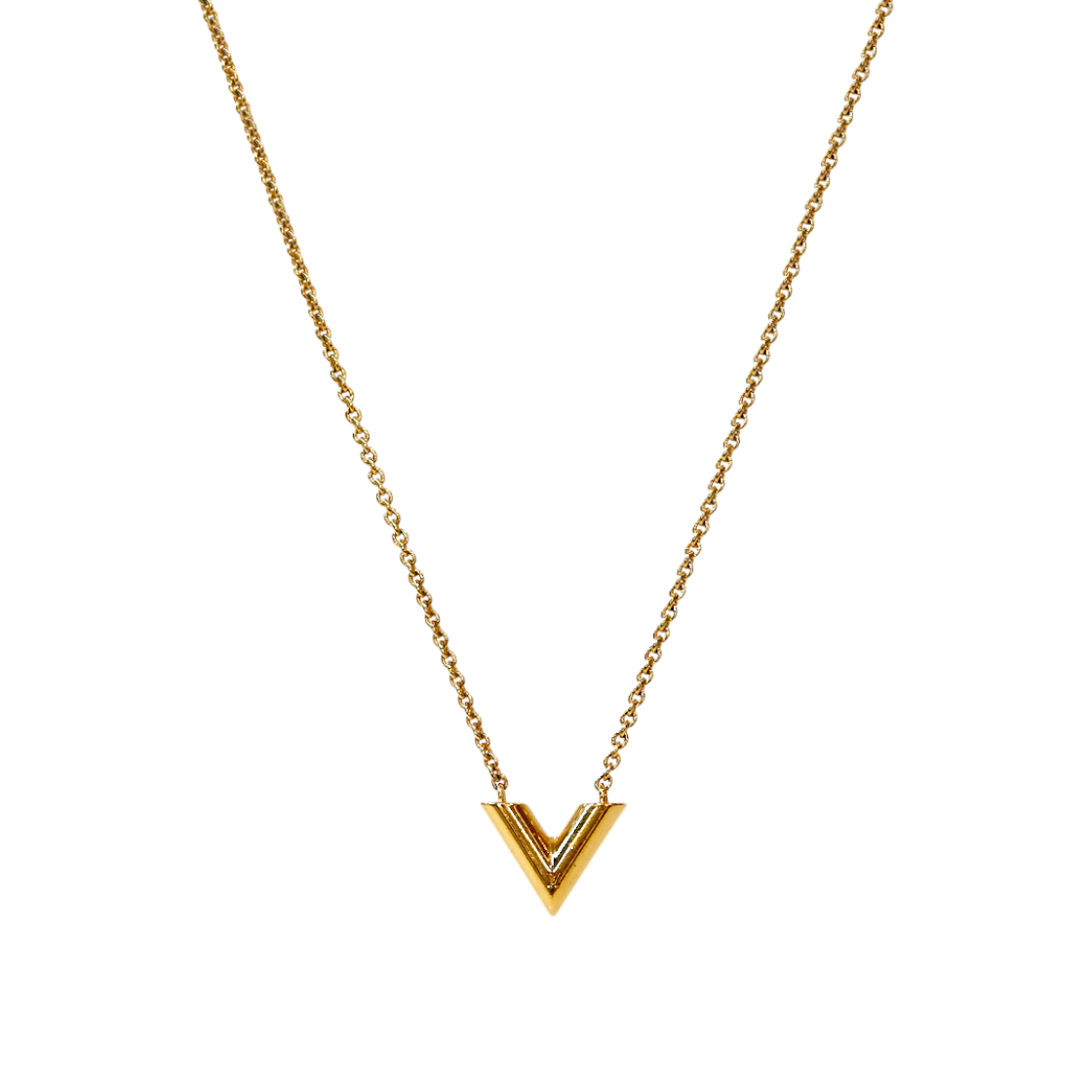 ITSPVMDQR8M2 Louis Vuitton Essential V Gold Necklace C-B59635