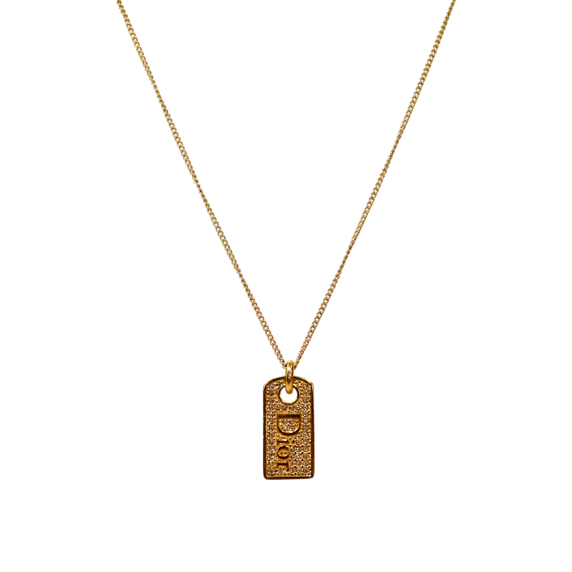 IT3DFP2GW6K5 Dior Cubic Gold Plate Necklace A-B59094
