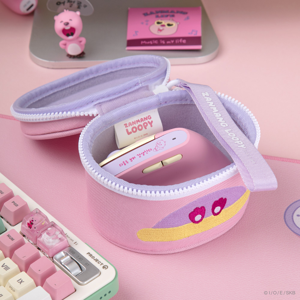 로이체 잔망루피 인체공학 저소음 버티컬 충전식 무선 마우스 + 파우치 세트(Royche Zanmang Loopy Ergonomic Silent Vertical Rechargeable Wireless Mouse + Pouch Set) - 4