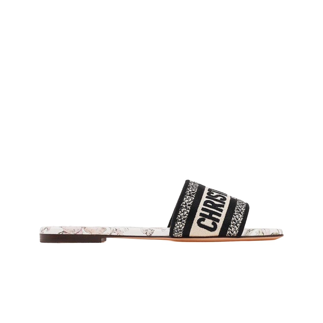 KCQ209MDT-S28W (W) Dior Dway Slide Embroidery Cotton Millefiori Motif White Multicolor