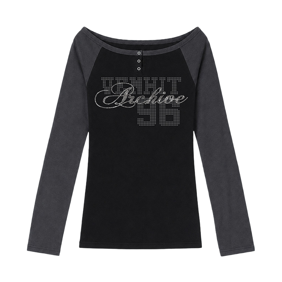 벤힛 아카이브 핫픽스 원오프 레글런 롱슬리브 블랙 차콜(venhit Archive Hotfix One-off Raglan Long-Sleeve Tee Black Charcoal) - 1