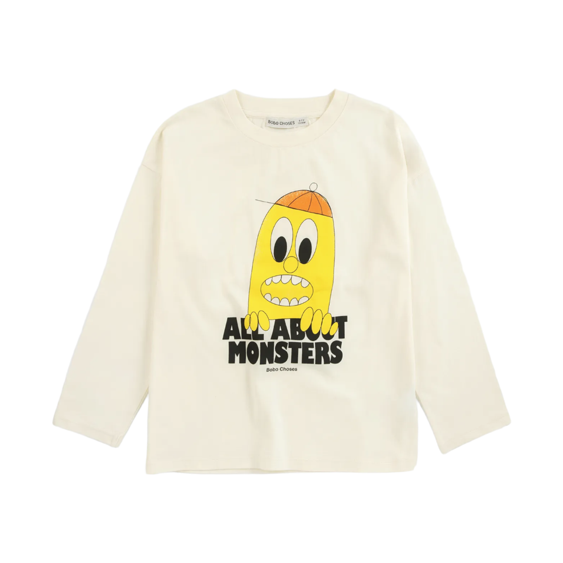 (키즈) 보보쇼즈 빅투스 레몬 에크루 티셔츠 오프 화이트((Kids) Bobo Choses Bigtooth Lemon Ecru T-Shirt Off White)