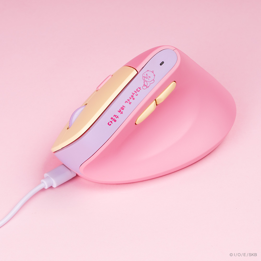 로이체 잔망루피 인체공학 저소음 버티컬 충전식 무선 마우스 + 파우치 세트(Royche Zanmang Loopy Ergonomic Silent Vertical Rechargeable Wireless Mouse + Pouch Set) - 5