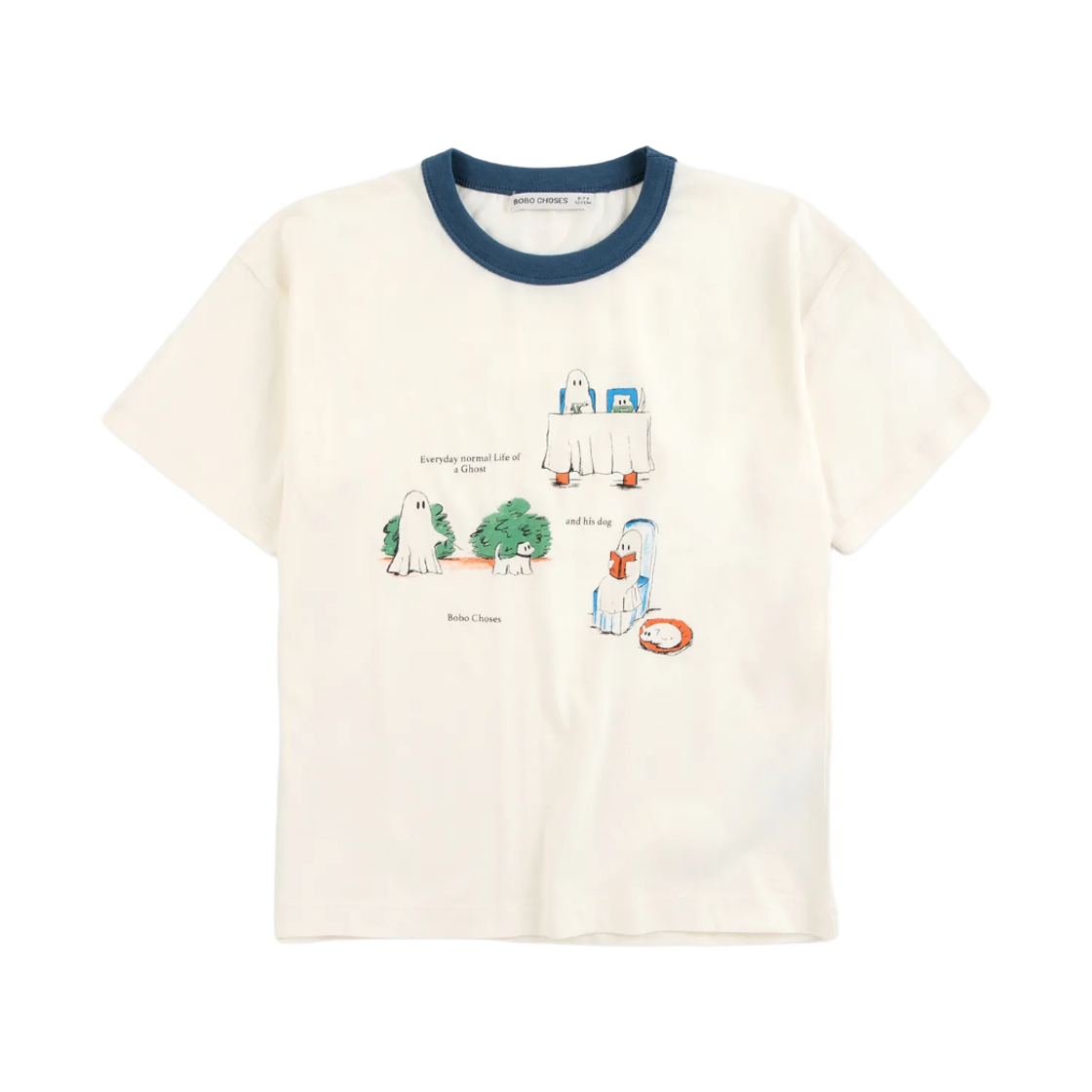 226AC005 (Kids) Bobo Choses Everyday Ghost T-Shirt Off White