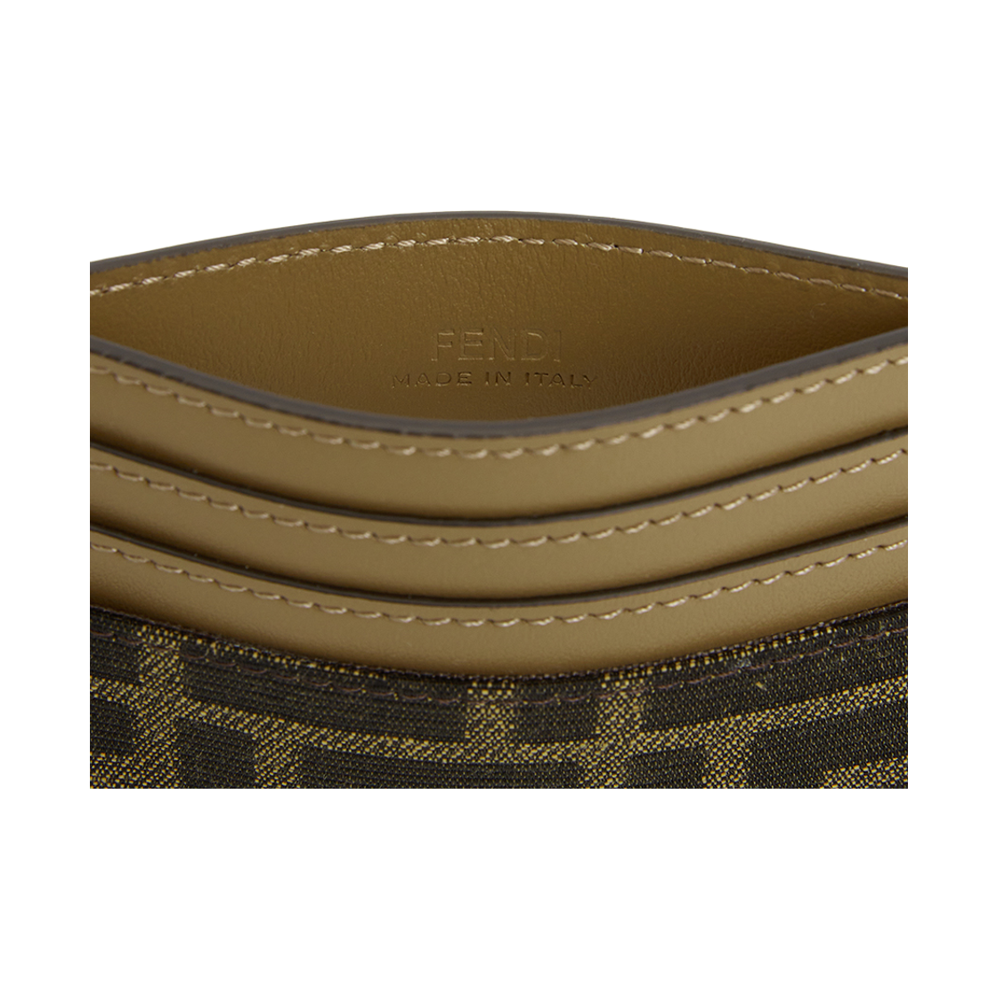 [25% 쿠폰] 펜디 FF 자카드 패브릭 플랫 바게트 카드 케이스 브라운([25% 쿠폰] Fendi FF Jacquard Fabric Flat Baguette Card Case Brown) - 6