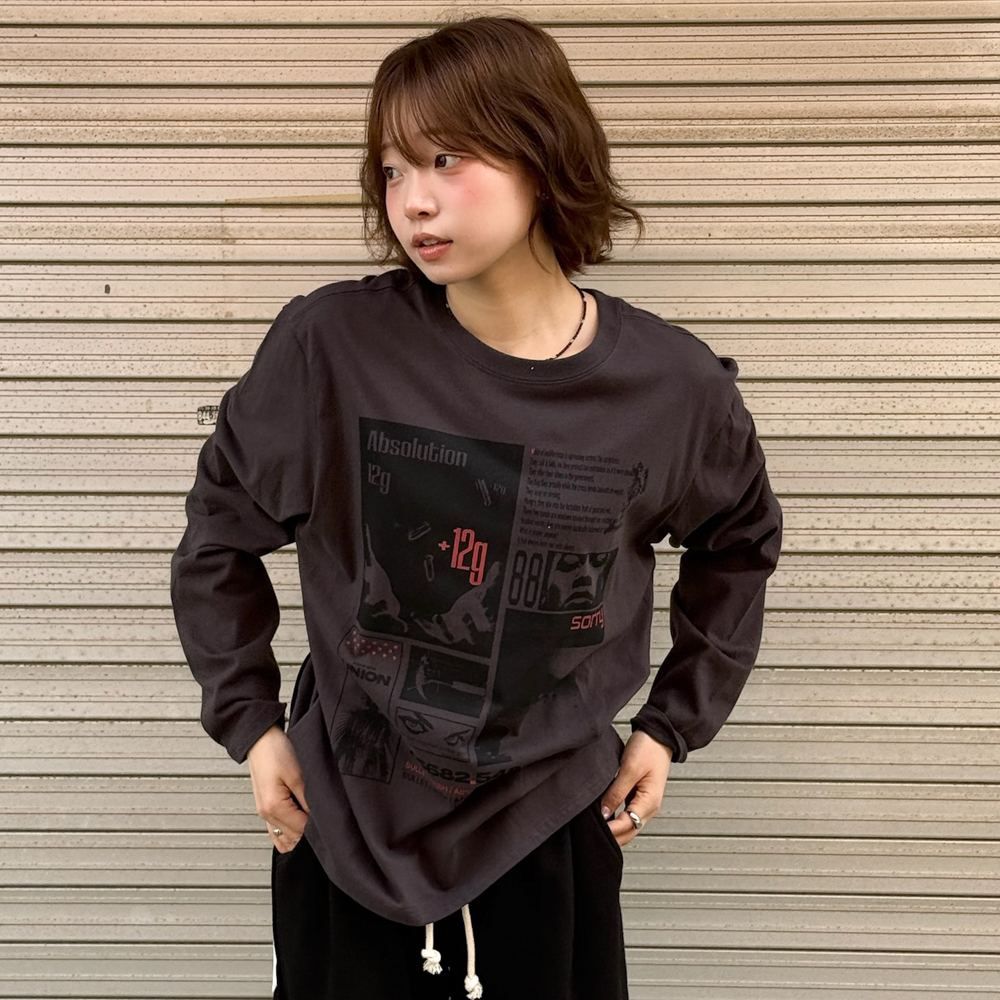 아모우 12 그램 롱슬리브 차콜 그레이(AMOU 12 gram Long Sleeve Chacoal Gray) - 5